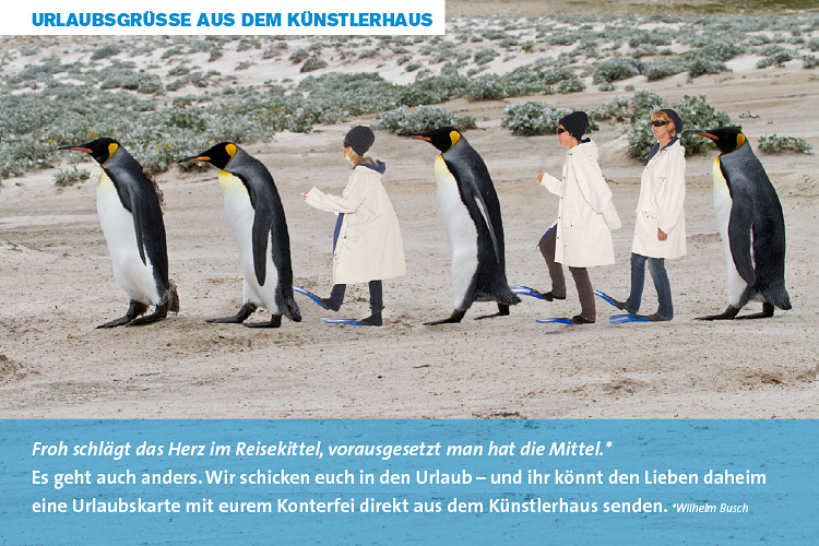Postkartenaktion im Künstlerhaus Bremen: Pinguine