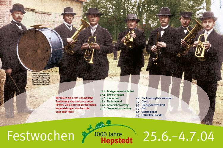 Logo und Plakat für die 1000-Jahr-Feier in Hepstedt